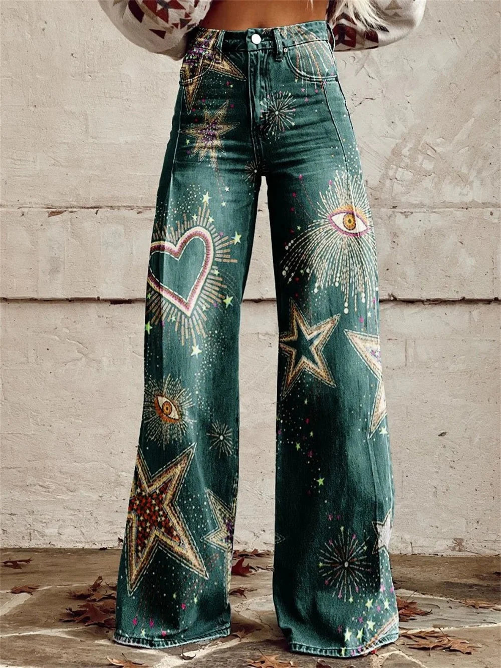 Alyssa™ - Vintage Starry Spark Wide Leg Pants
