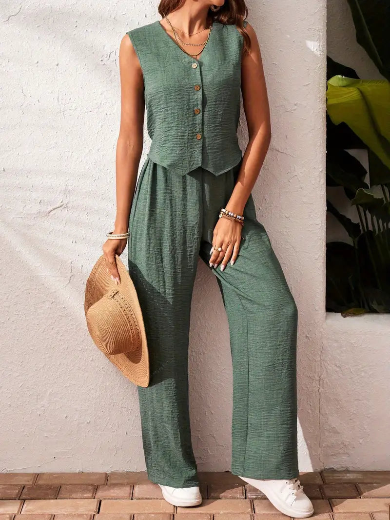 Layla™ - Elegant Sleeveless Two-Piece Set