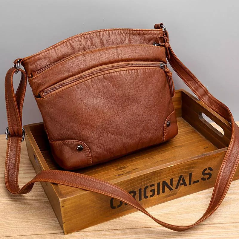 Mia - Vintage Charm Crossbody Leather Bag