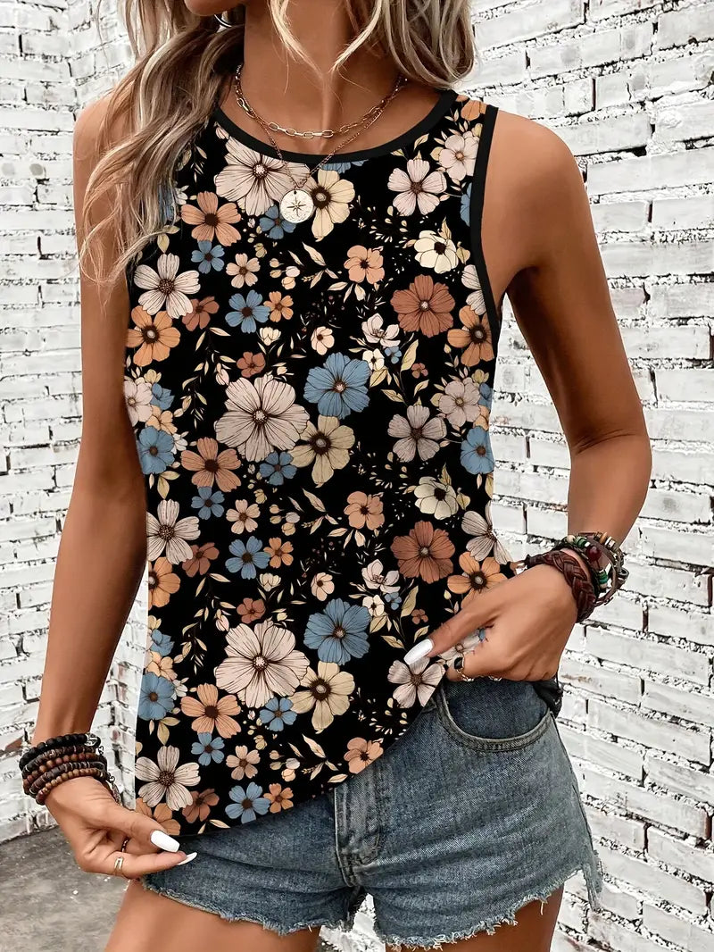 Olivia™ - Retro Floral Tank Top