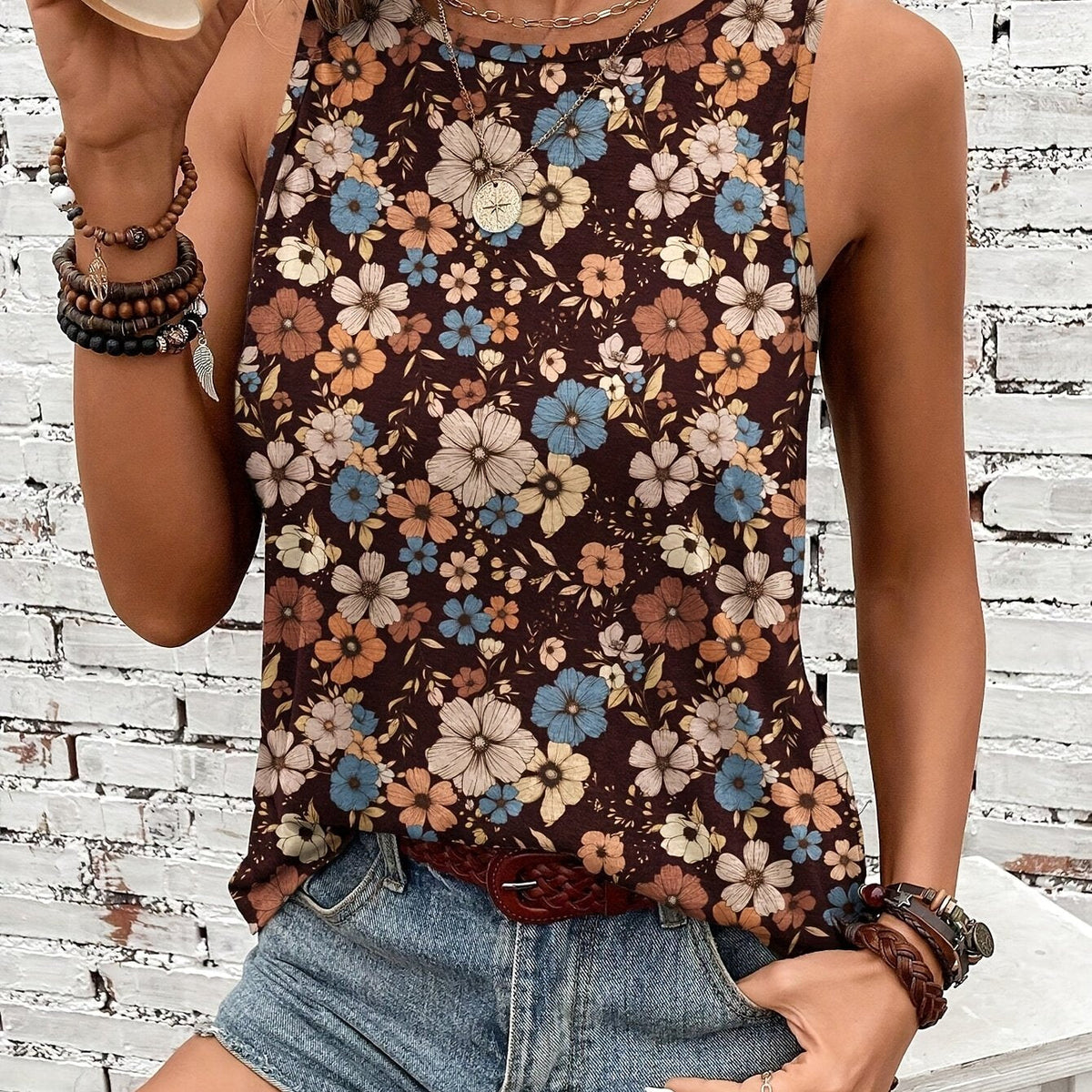 Olivia™ - Retro Floral Tank Top
