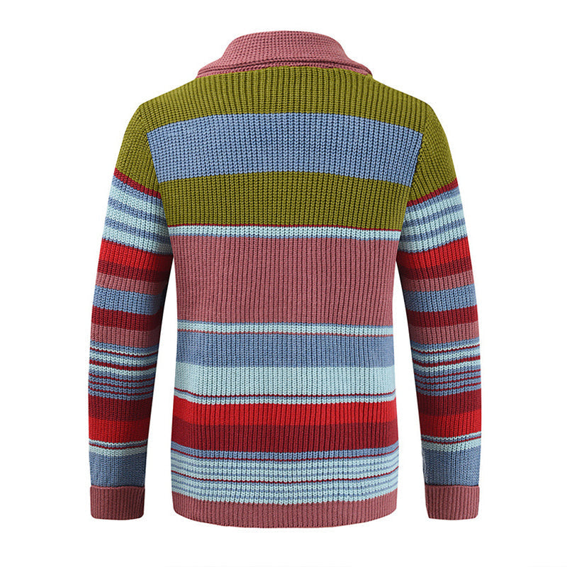 Samuel™ - Color Block Lapel Sweater Jacket
