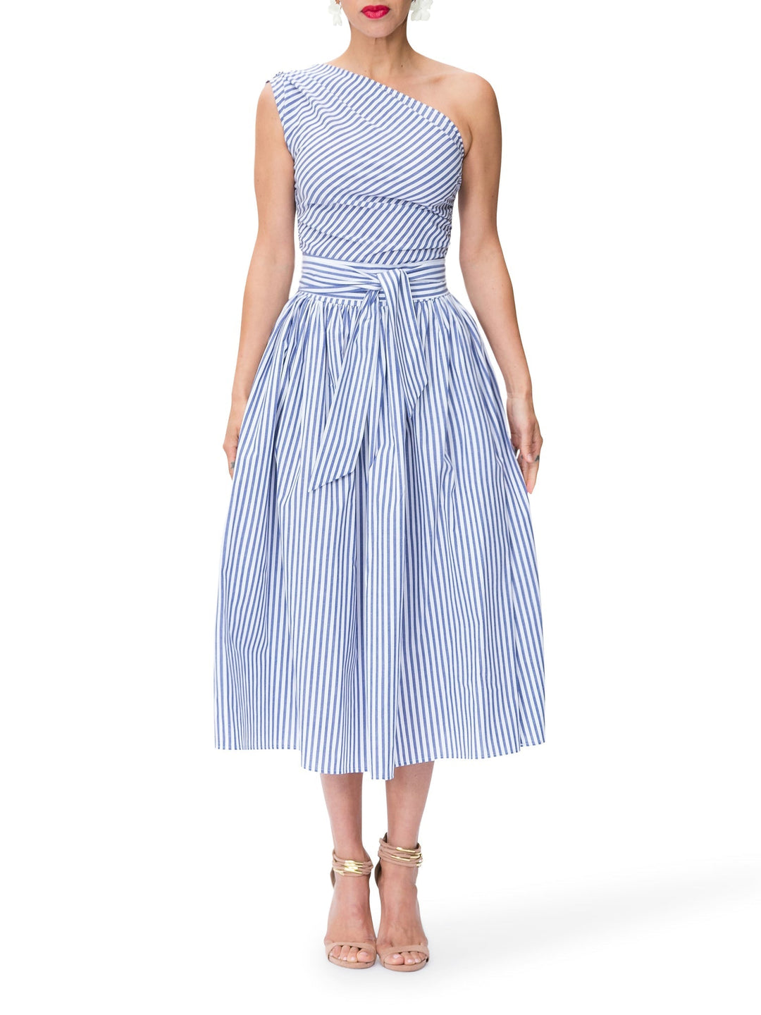 Avery™ - Premium Linen Striped Maxi Dress