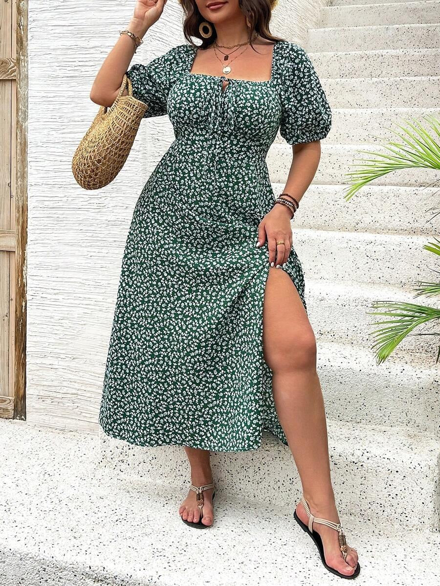 Ellie™ - Elegant Floral Midi Dress