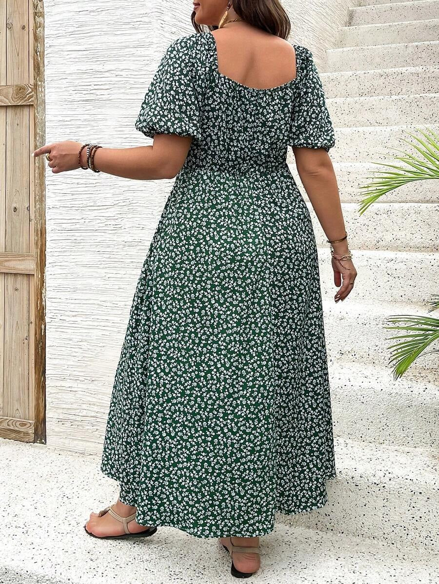 Ellie™ - Elegant Floral Midi Dress