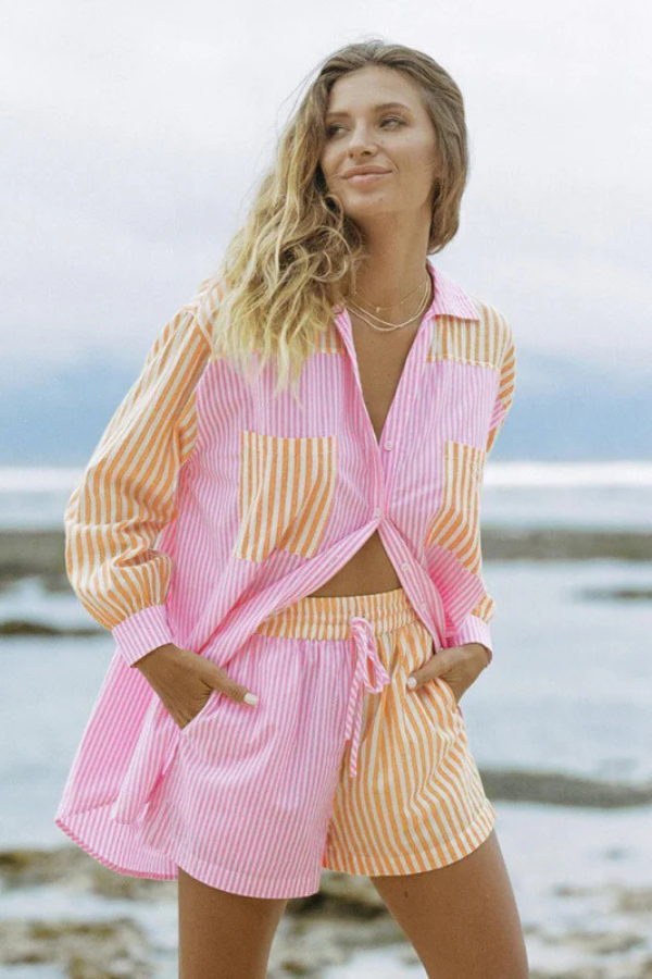 Charlotte™ - Summer Button Down Shirt and Short Set