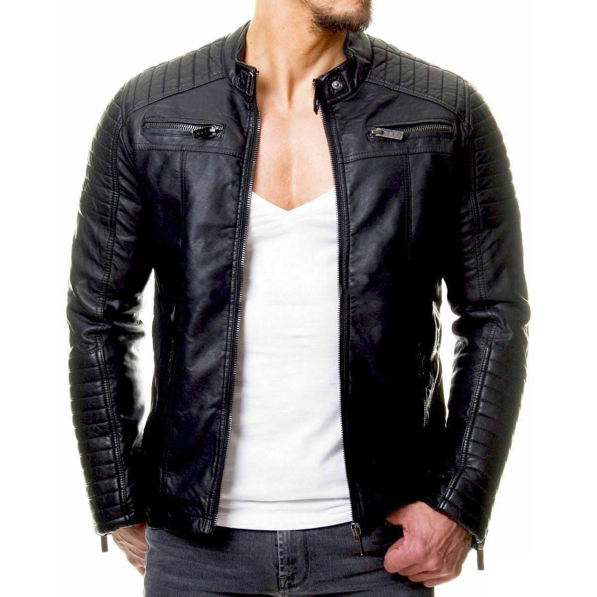William™ - Retro Leather Bikers Jacket