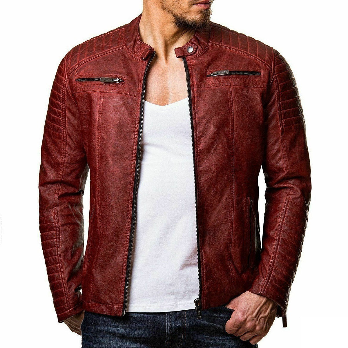 William™ - Retro Leather Bikers Jacket
