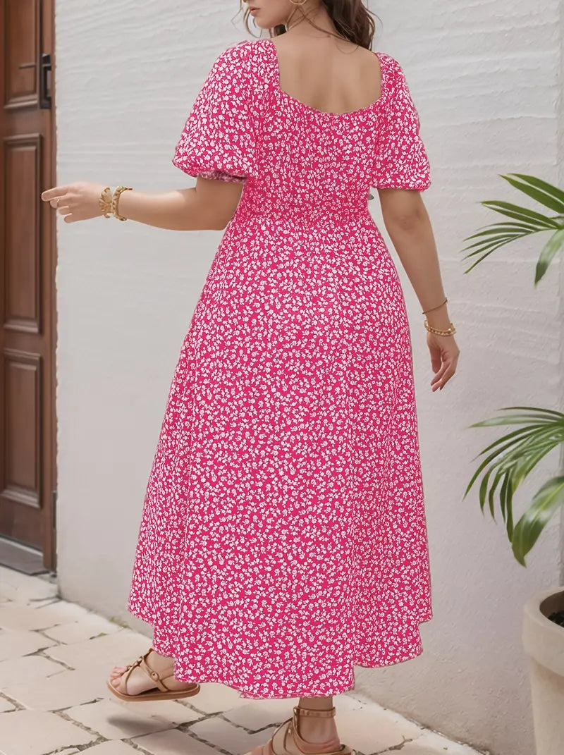 Ellie™ - Elegant Floral Midi Dress
