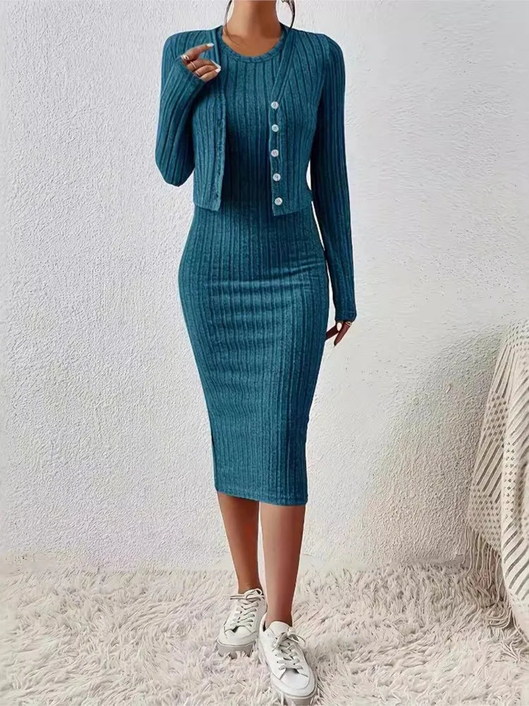 Mia™ - Elegant Slim Fit Dress with Jacket