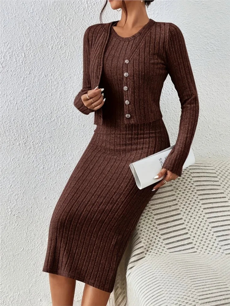 Mia™ - Elegant Slim Fit Dress with Jacket