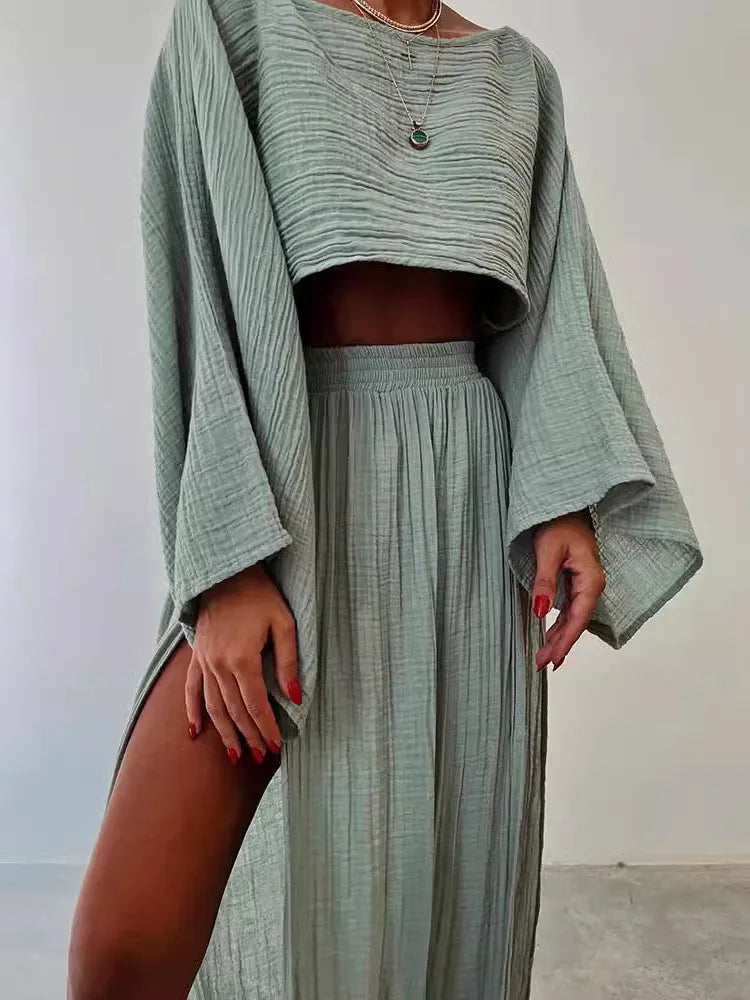 Olivia™ - Stylish top and Slit Skirt Set