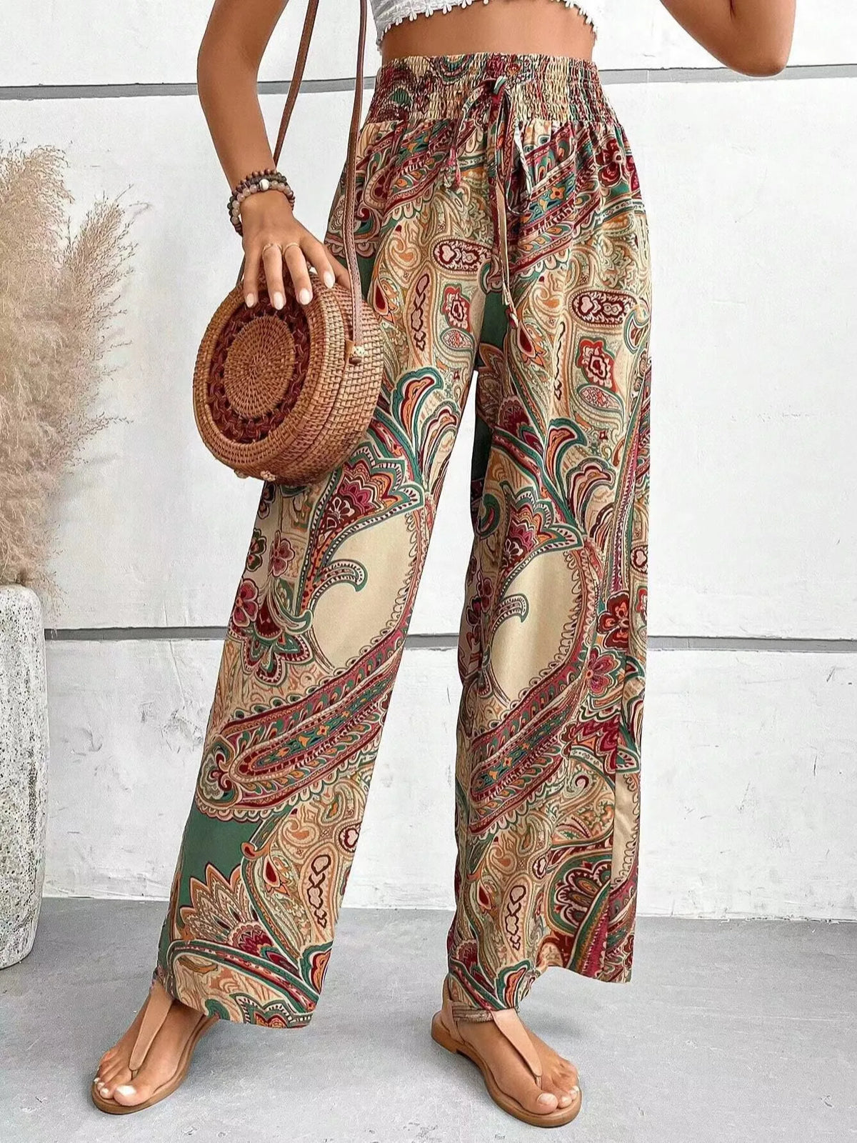 Olivia™ - Vintage Printed Wide-leg Pants