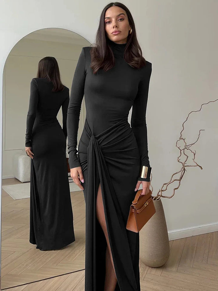 Abigail™ - Sexy Turtleneck Bodycon Dress with Thigh High Split