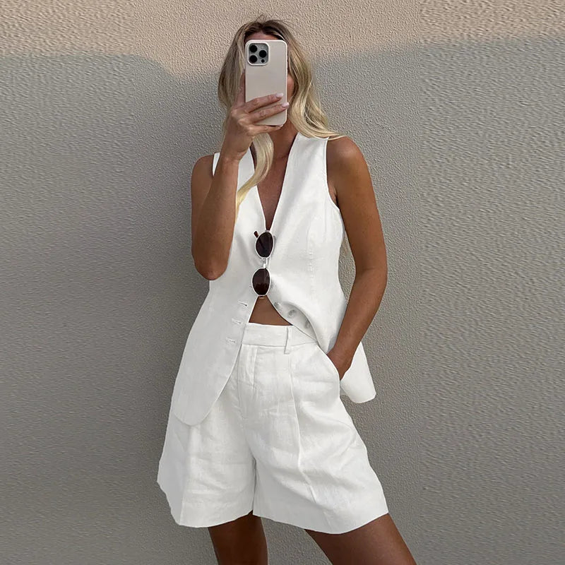 Aria™ - Chic Vest and Shorts Set