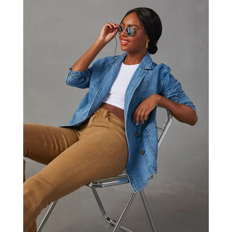 Ella™ - Stylish Denim Blazer Jacket