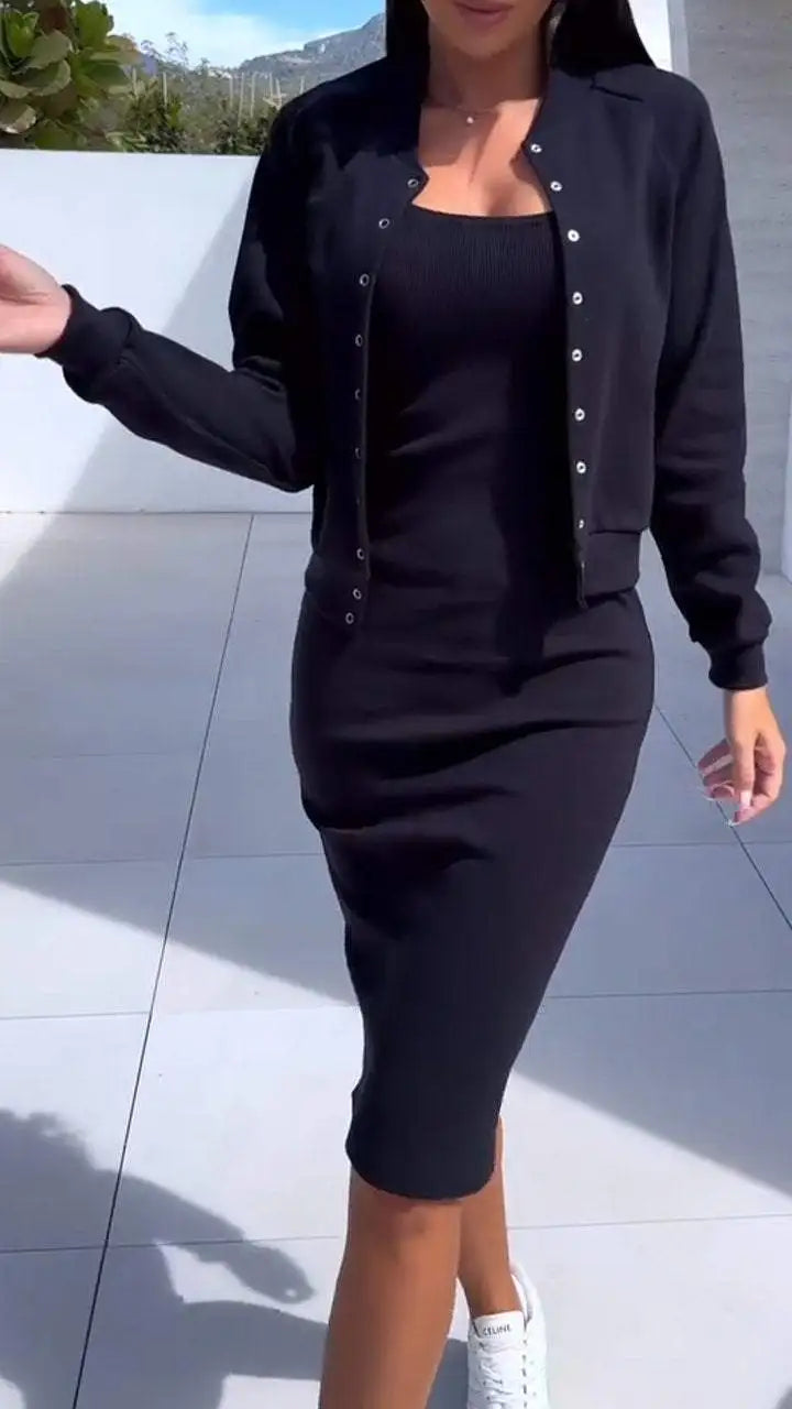 Zoe™ - Stylish Suspender Dress with Jacket