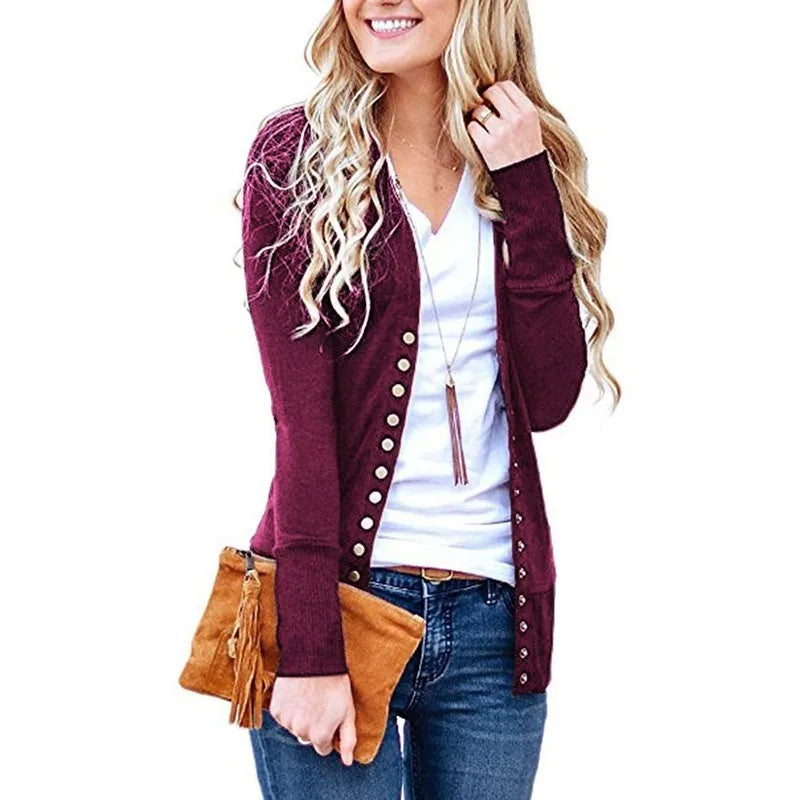Aria™ - Modern Low Cut V-Neck Cardigan