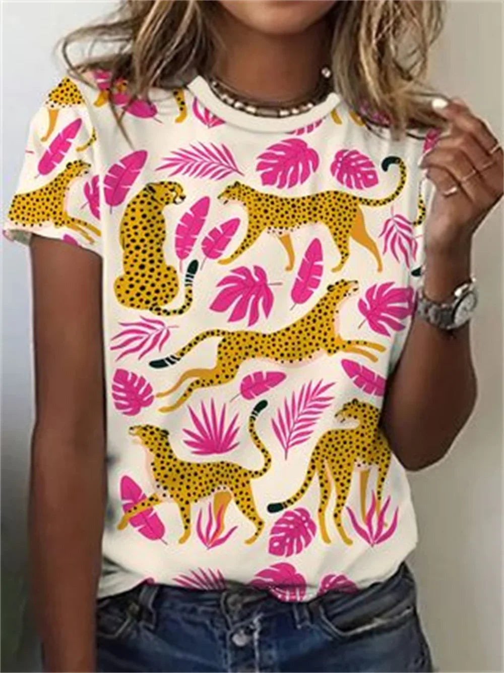 Scarlett™ - Handmade Women's Shirt with Animal Print