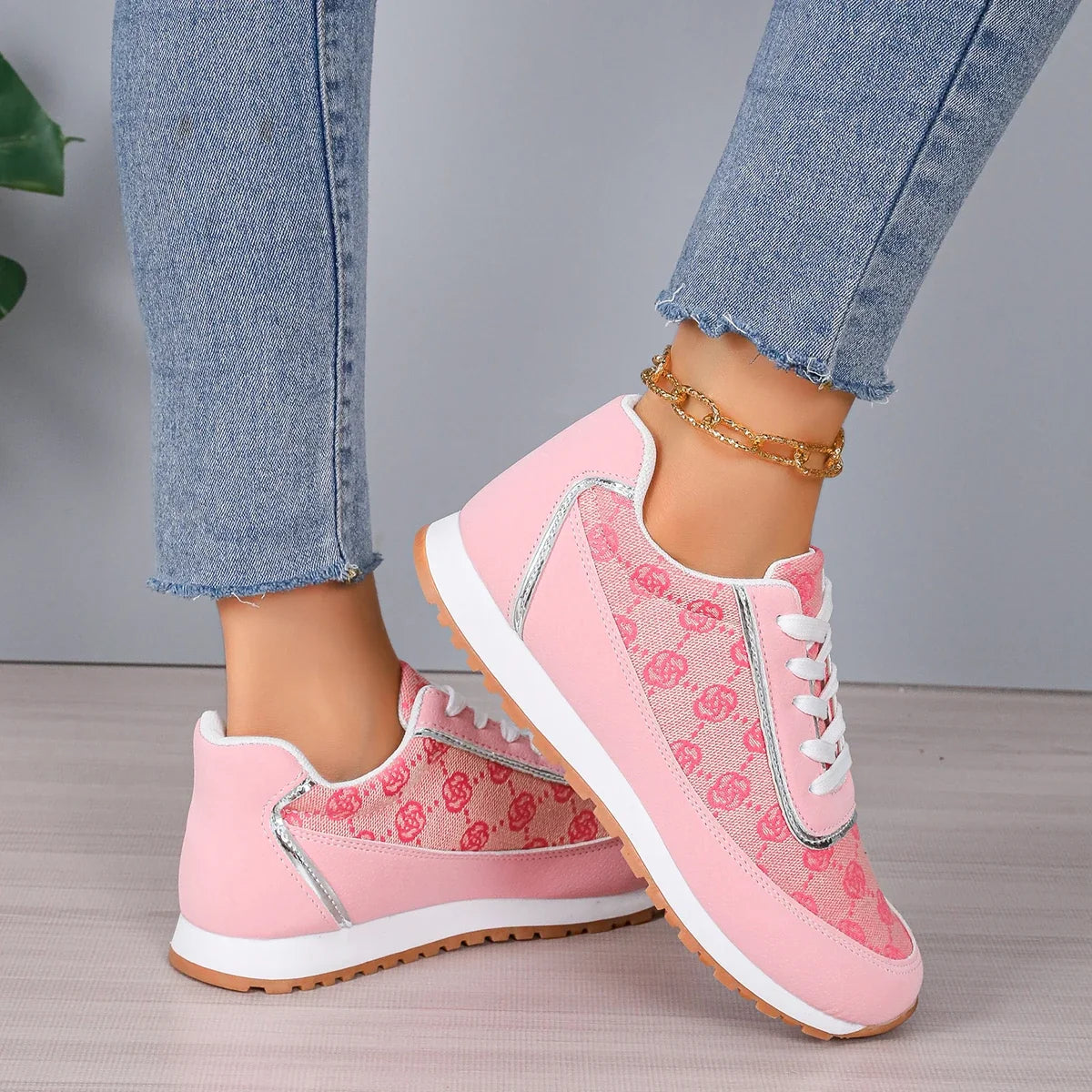 Lina™ - Retro Flower Embroider Sneakers