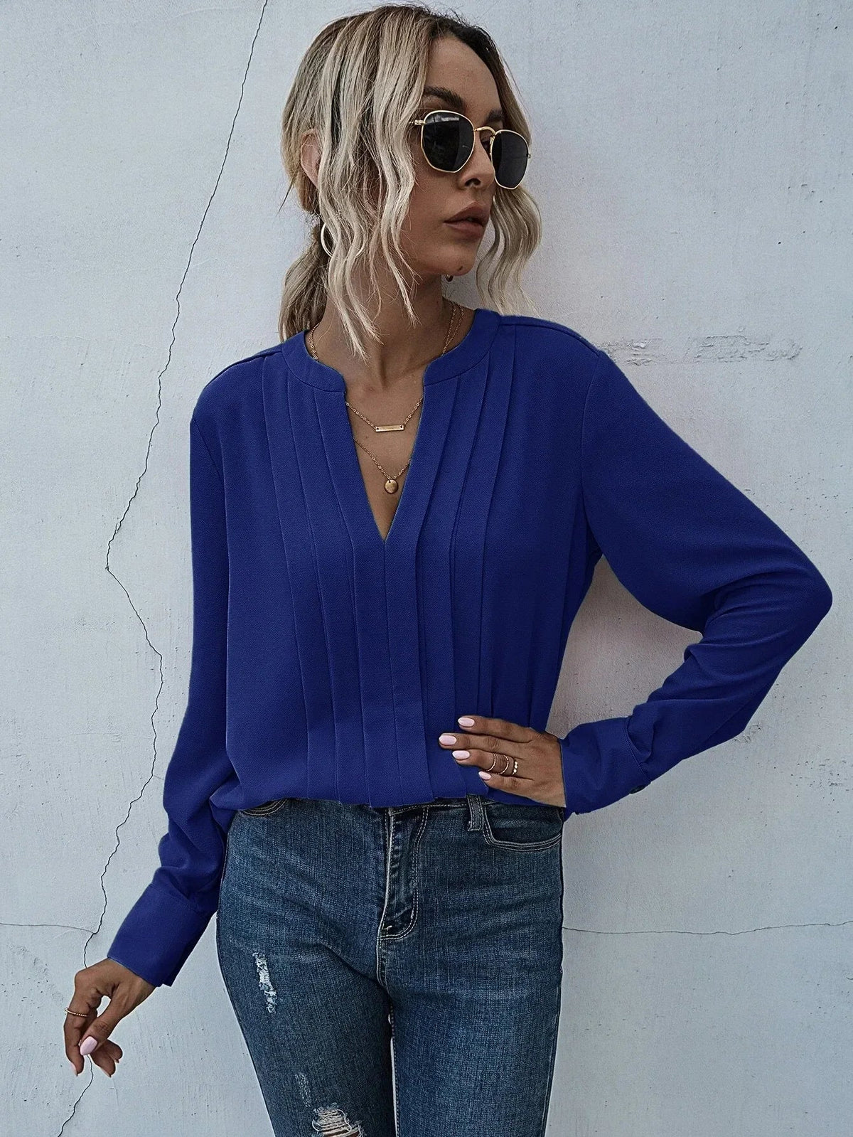 Aria™ - Elegant Pleated Blouse