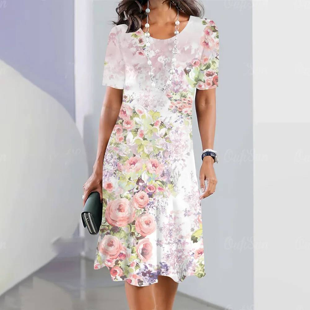 Olivia™ - Comfy Flower Print Dress