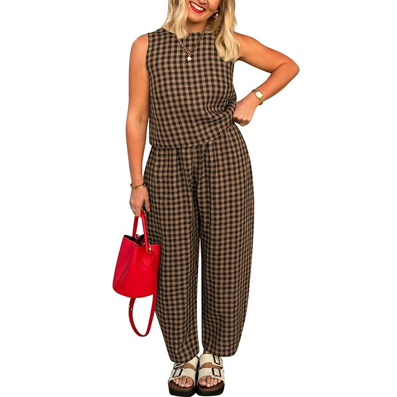 Victoria™ - Casual Plaid Two Piece Set