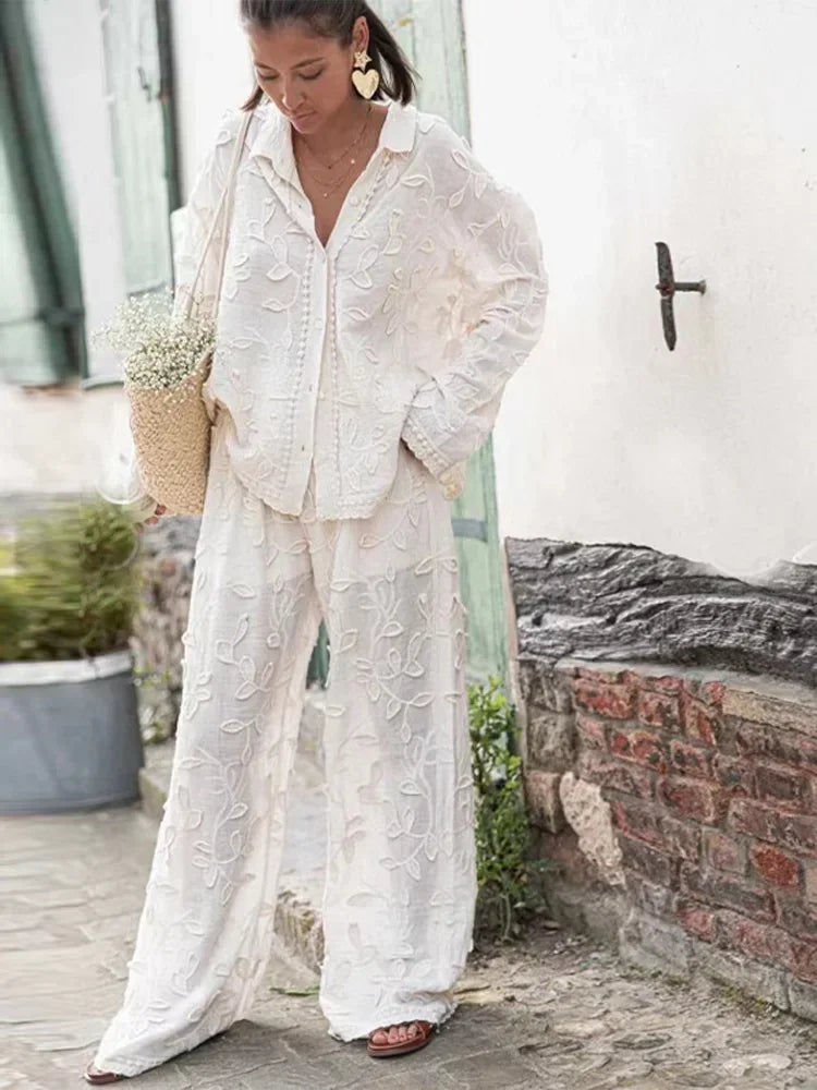 Ellie™ - Elegant Casual Set With Handmade Details
