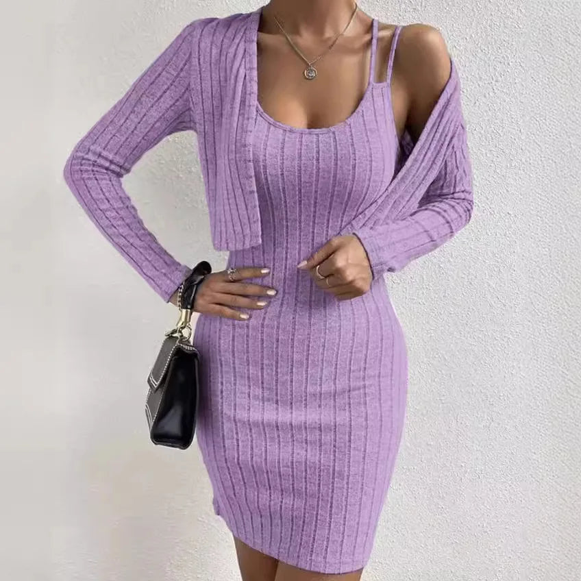Victoria™ - Modern Bodycon Dress with Cardigan