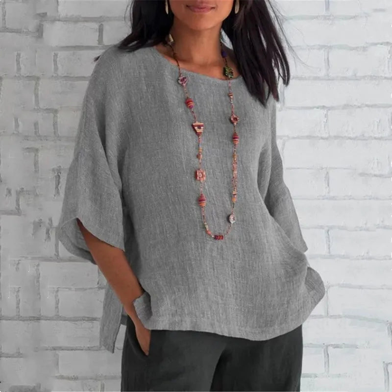 Aria™ - Loose Casual Linen Blouse