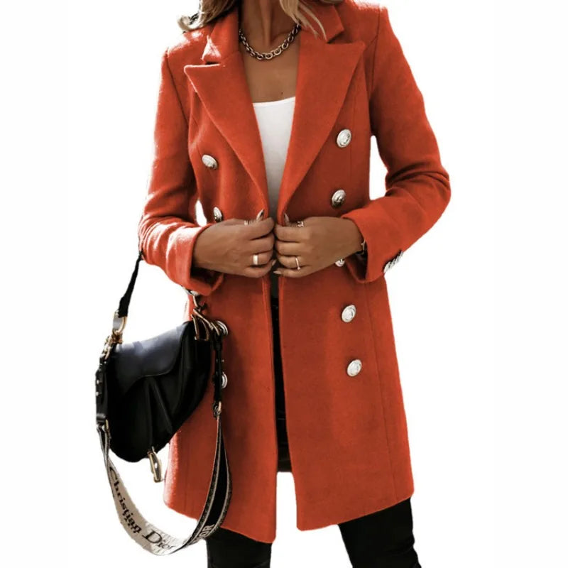 Olivia™ - Stylish Woolen Long Coat