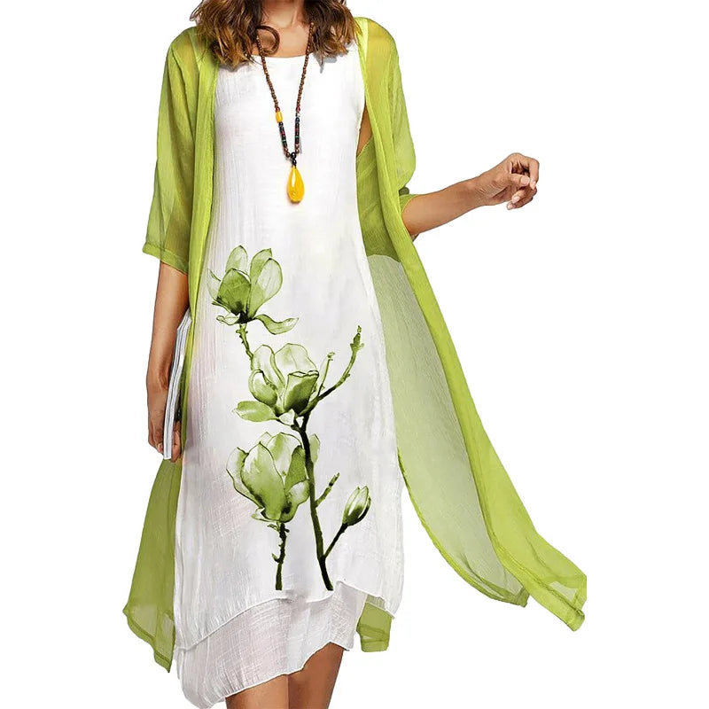 Aria™ - Elegant Dress With Cardigan