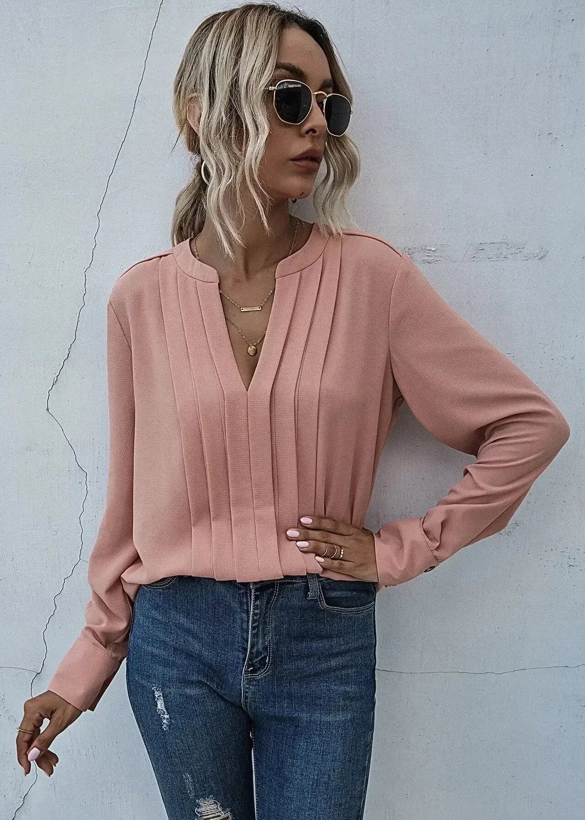 Aria™ - Elegant Pleated Blouse