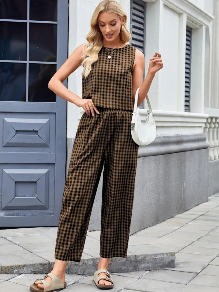 Victoria™ - Casual Plaid Two Piece Set