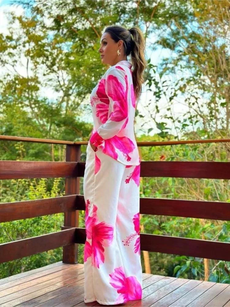 Olivia™ - Chic Floral Two-piece Set