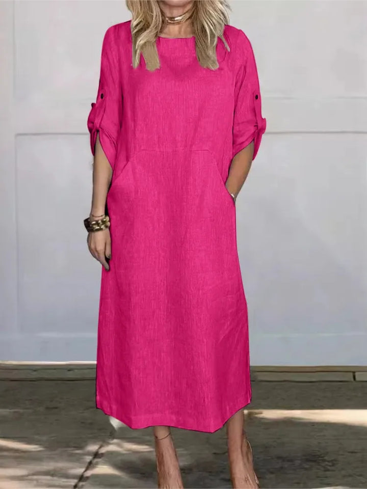 Scarlett™ - Stylish Comfy Loose Short Sleeved Linen Dress