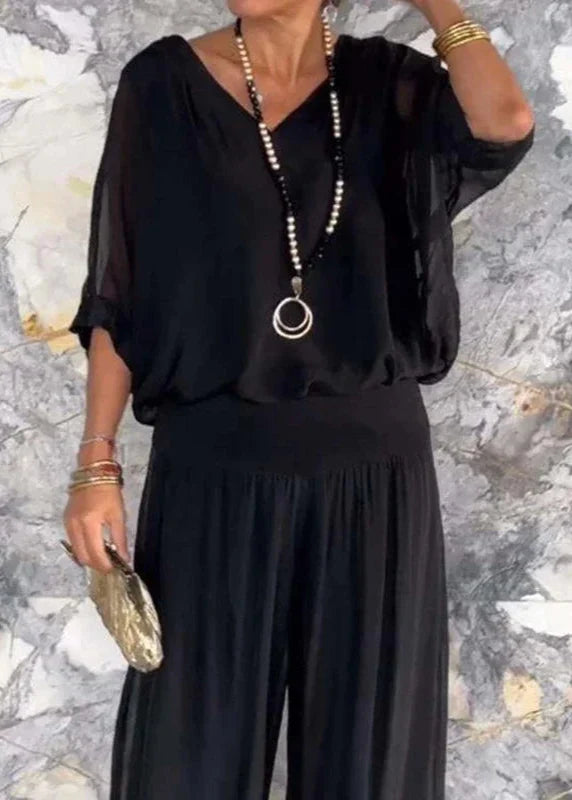 Ellie™ - Elegant Chiffon Top with Pants Two-piece Set