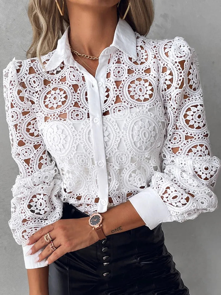 Hannah™ - Elegant Lace Blouse