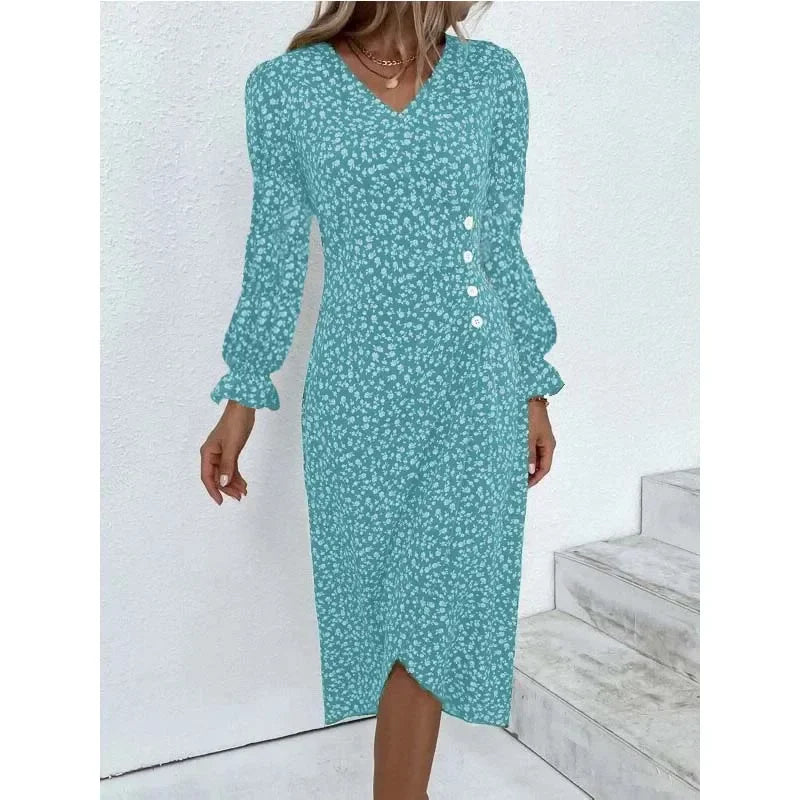 Zoe™ - Elegant Floral Midi Dress