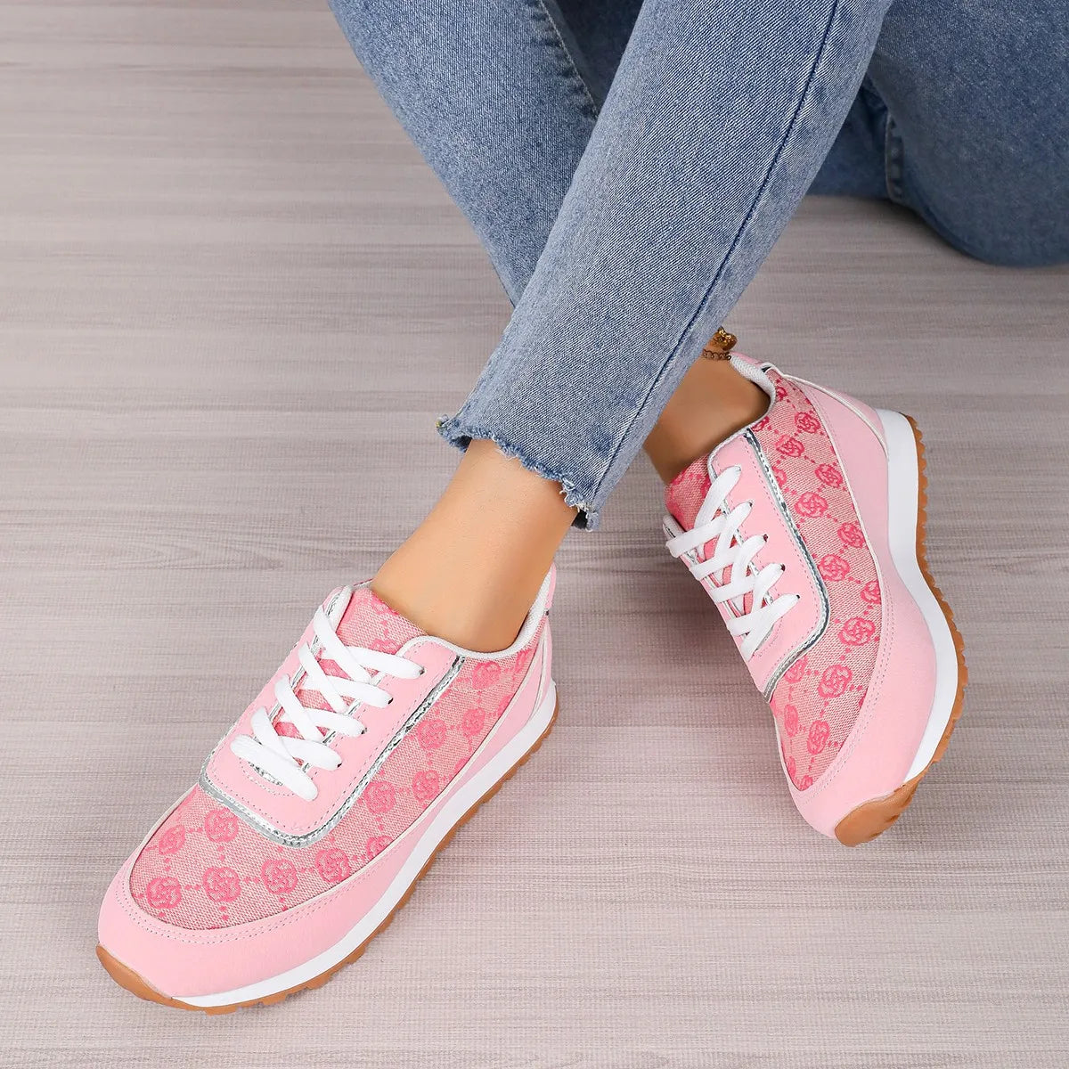 Lina™ - Retro Flower Embroider Sneakers