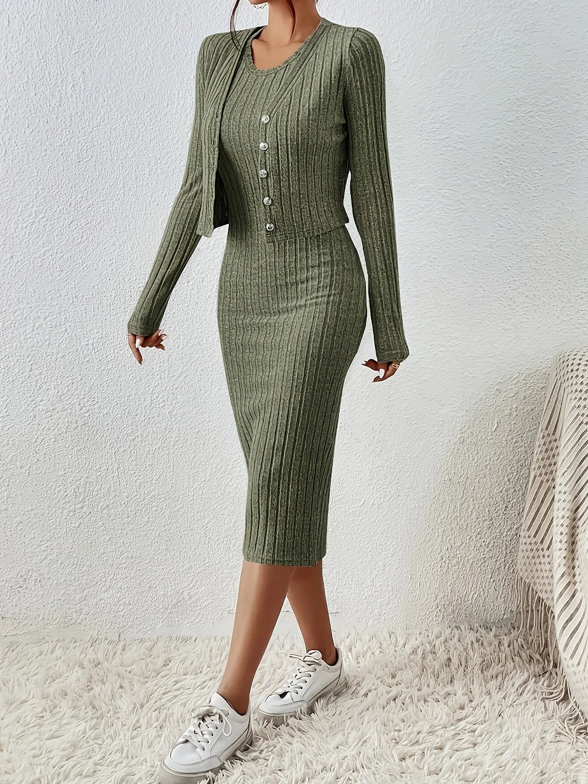 Mia™ - Elegant Slim Fit Dress with Jacket