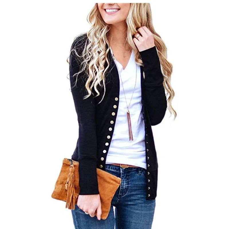 Aria™ - Modern Low Cut V-Neck Cardigan