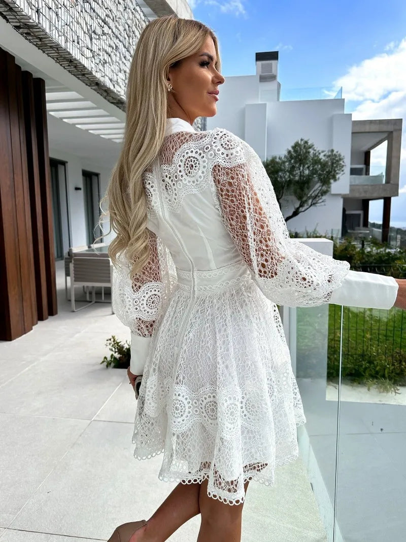Victoria™ - Long Sleeve Elegant Lace Midi Dress