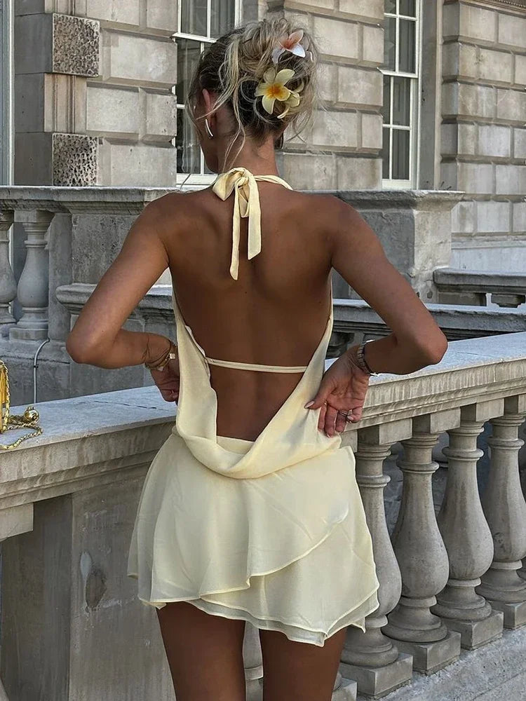Charlotte™ - Modern Sexy Backless Halter Mini Dress
