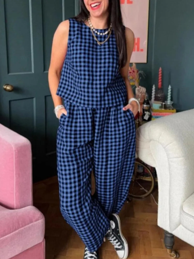 Victoria™ - Casual Plaid Two Piece Set