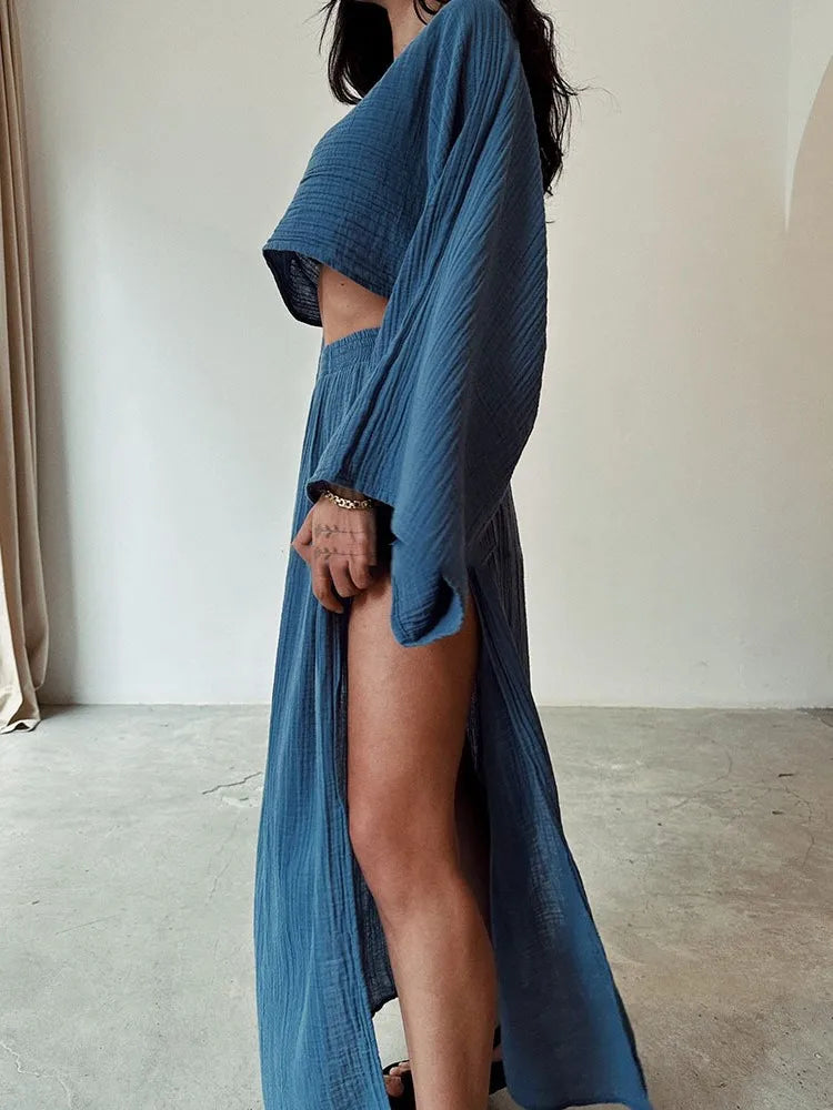 Olivia™ - Stylish top and Slit Skirt Set