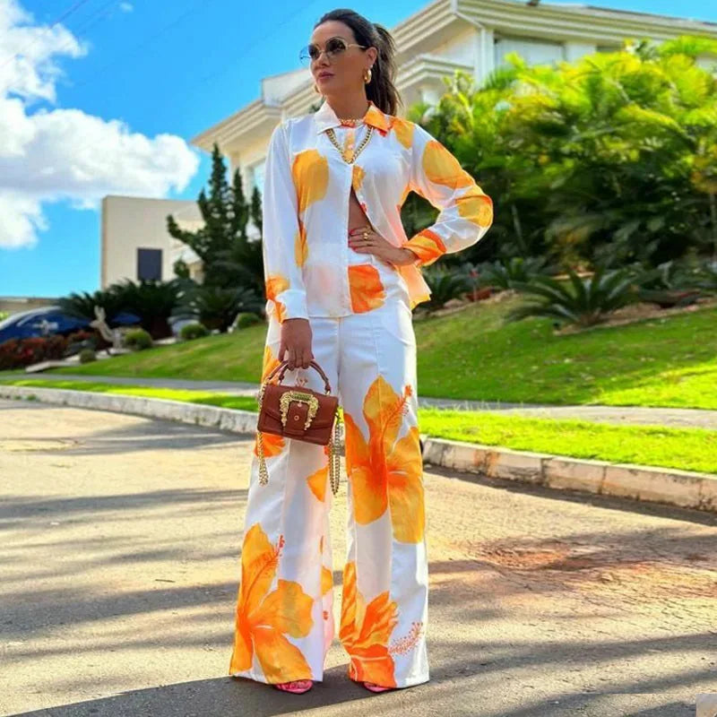 Olivia™ - Chic Floral Two-piece Set