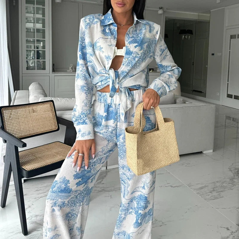 Mia™ - Elegant Long Sleeve Loose 2 Piece Set