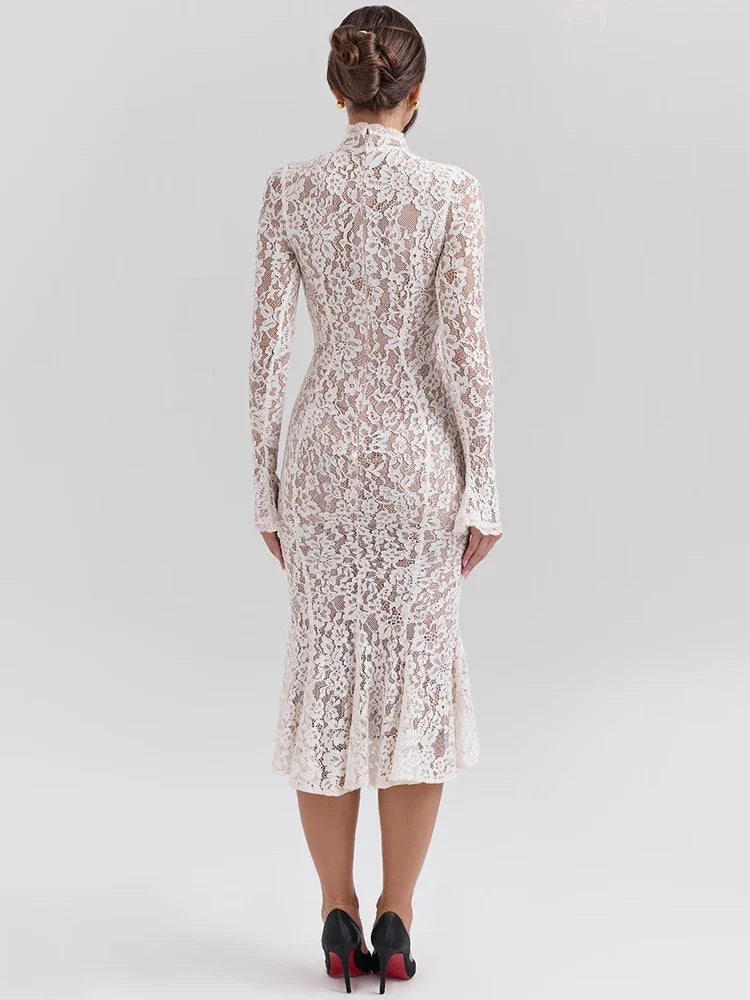 Riley™ - High Neck High Waist Lace Bodycon