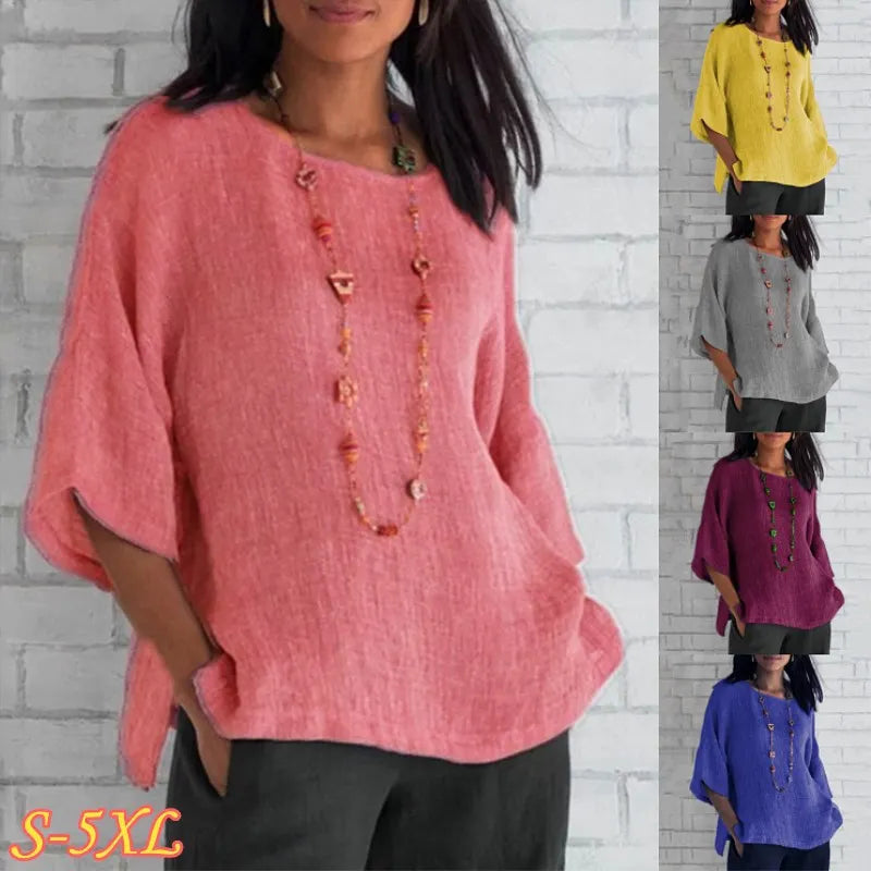 Aria™ - Loose Casual Linen Blouse